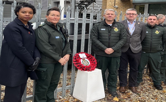 Wreath laying ceremony for Remembrance Day 2023 at Melbourn HQ